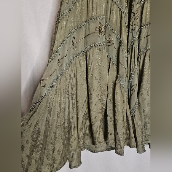 Scully Lace Up Dress Custom Hand Dyed Green And Teal Sz L - Picture 4 of 14